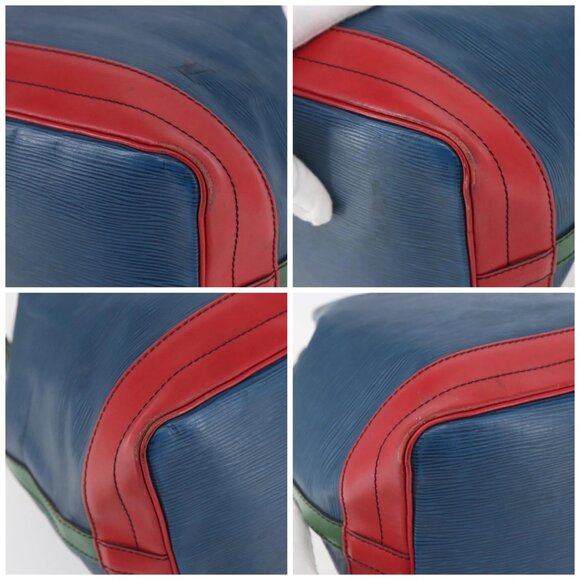LOUIS VUITTON Epi Tricolor Noe Shoulder Bag Blue Red Green M44082 Auth 143946 - Picture 14 of 16